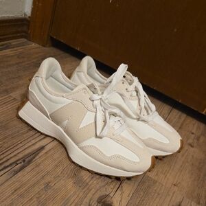 New Balance Women's Cream and Tan Sneakers